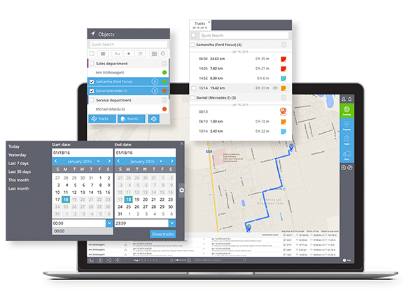 Loccate tracking software allows to control almost all car parameters